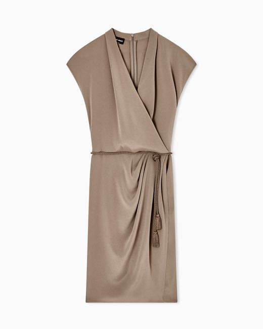 Giorgio Armani Natural Silk Blend Crepe Dress