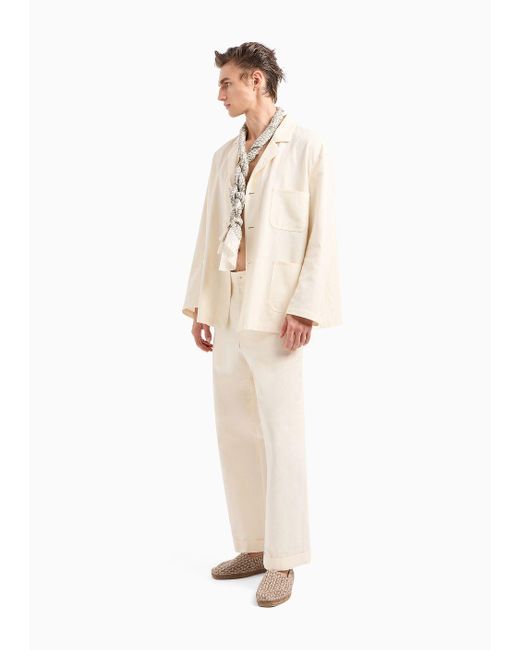 Costume À Simple Boutonnage En Coton Giorgio Armani pour homme en coloris White