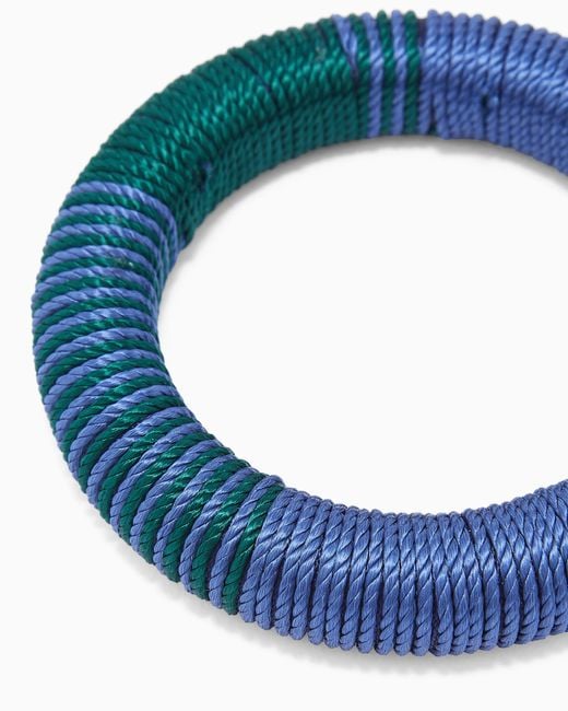 Giorgio Armani Blue Fabric-Covered Bangle