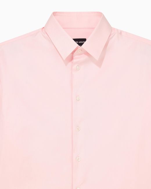 Giorgio Armani Pink Cotton Twill Shirt for men