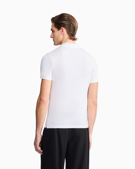 Giorgio Armani White Stretch Polo for men
