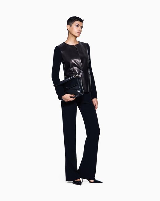Giorgio Armani Black Single-Breasted, Nappa-Leather And Cashmere Jacket