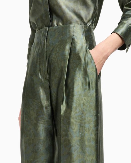 Giorgio Armani Green Single-Pleat Trousers