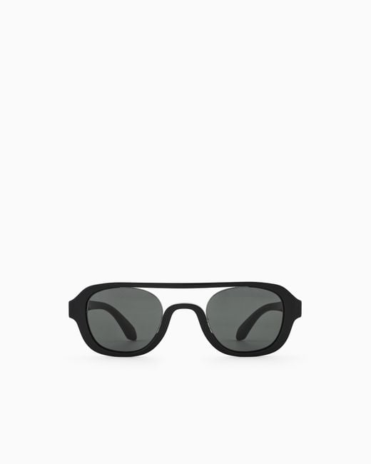 Giorgio Armani Black Irregular-Shaped Sunglasses for men