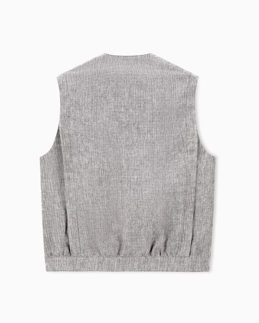 Chaleco De Lino Jaspeado Giorgio Armani de hombre de color Gray