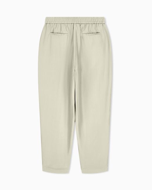 Giorgio Armani White Trouser Regular Fit Silk Habotai With Cupro Lining for men