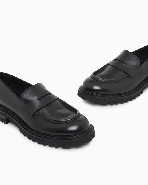 Giorgio Armani White Nappa Leather Loafers for men