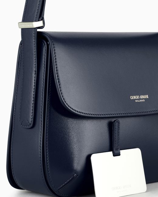 Bolso La Prima Tamaño Mediano De Piel Graneada Giorgio Armani de color Blue