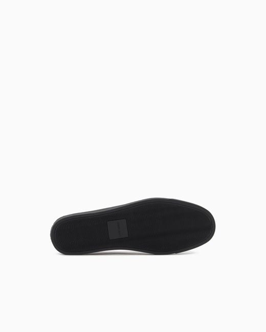 Giorgio Armani White Galleria 3 Deerskin Slip-Ons With Threading for men