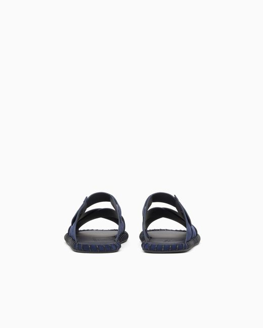Giorgio Armani Blue Suede Sandals for men