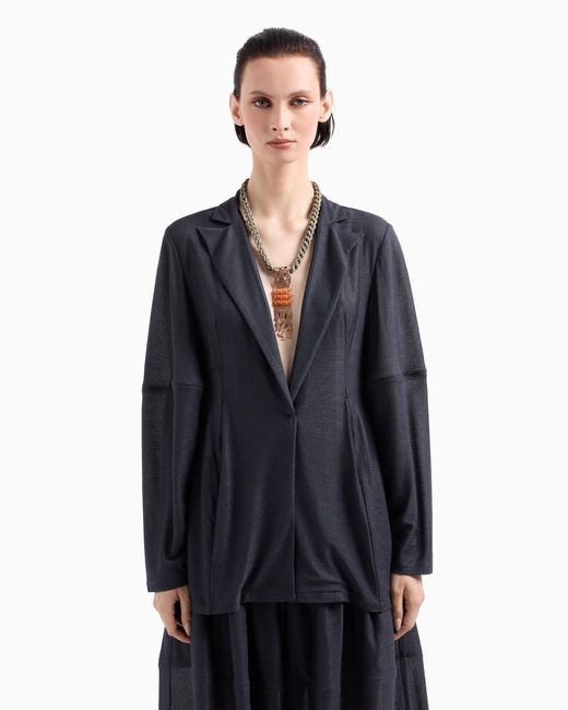 Giorgio Armani Blue Single-Breasted Jacket