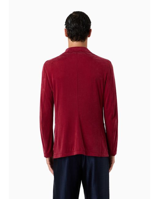 Veste À Simple Boutonnage En Jersey De Cupro Stretch Giorgio Armani pour homme en coloris Red
