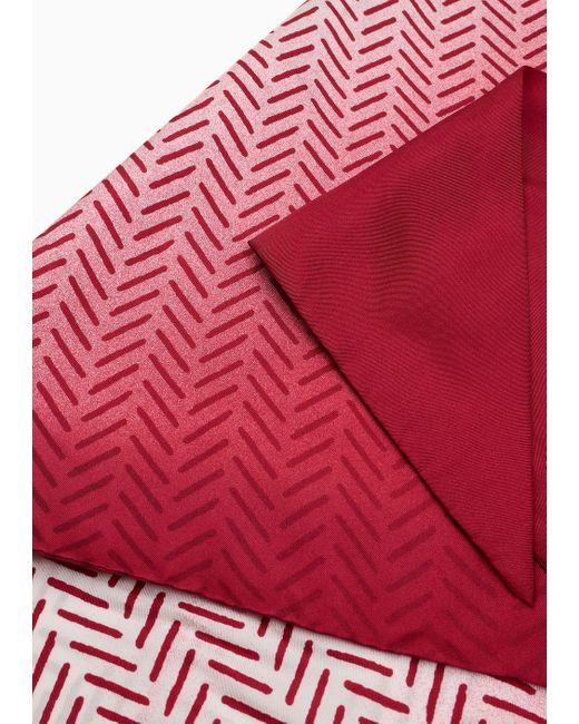Giorgio Armani Red Silk Foulard With Asv Gradient Print for men