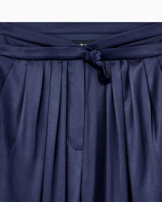 Giorgio Armani Blue Multi-Pleated Trousers