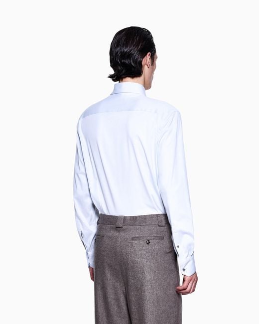 Giorgio Armani Blue Classic Stretch Button-Down for men