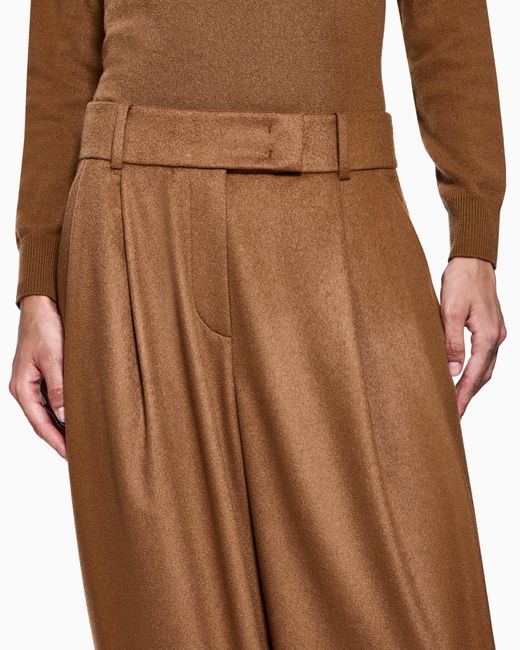 Giorgio Armani Brown Double-Pleat, Vicuña Wool Trousers