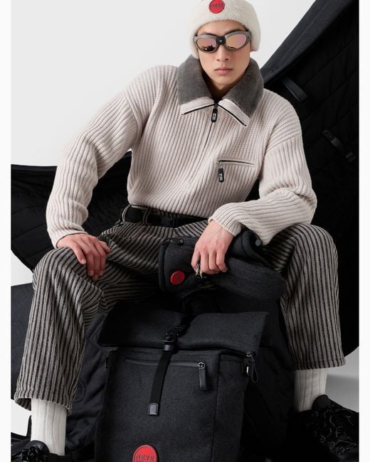 Jersey Con Cuello Chimenea De Cachemir Y Carnero Neve Giorgio Armani de hombre de color White