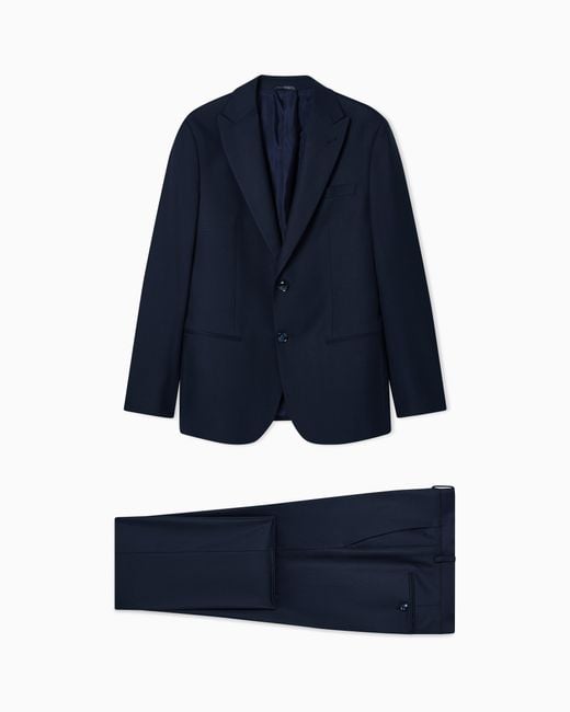 Giorgio Armani Blue Single-Breasted Soho Line Suit for men
