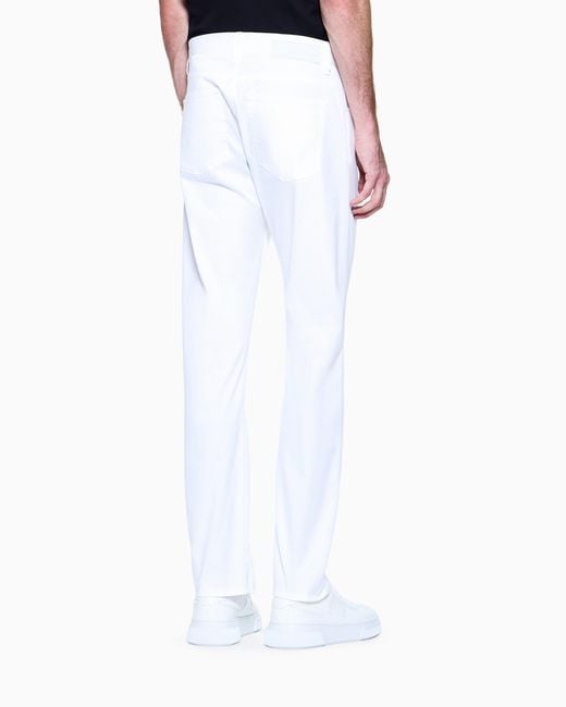 Giorgio Armani White Regular-Fit, Five-Pocket Trousers for men