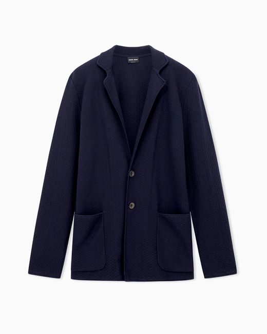 Giorgio Armani Blue Single-Breasted Jacket for men