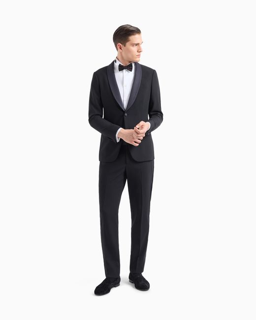 Giorgio Armani White Cotton Tuxedo Shirt for men