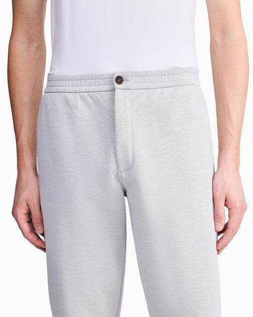 Giorgio Armani Gray Cotton Double-Jersey Trousers for men