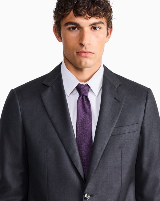 Giorgio Armani Blue Silk Tie With A Small Polka Dot Pattern for men