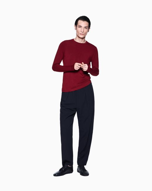 Giorgio Armani Red Long Sleeve Jumper for men