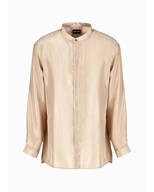 Giorgio Armani Natural Regular-fit Silk Shirt for men