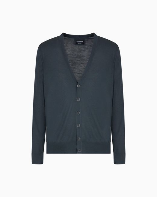 Giorgio Armani Blue Button Cardigan for men