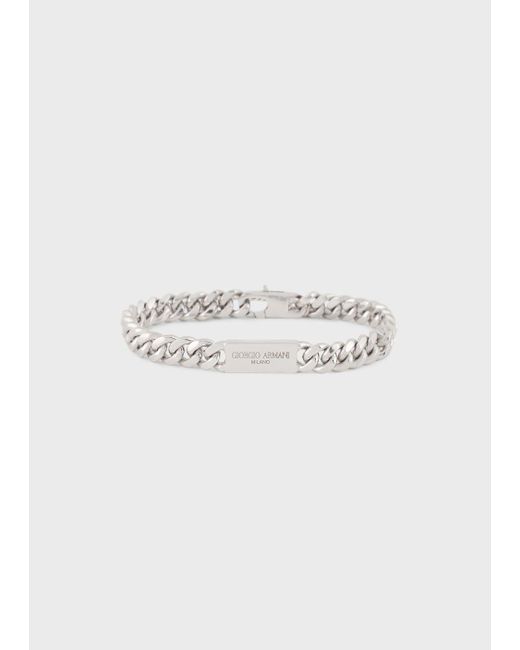 Giorgio Armani Metallic Two-strand Sterling Silver Bracelet for men