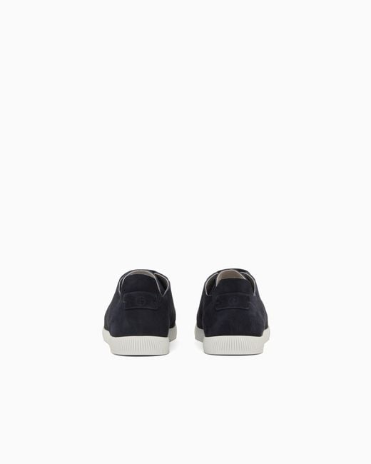 Giorgio Armani Blue Suede Sneakers for men