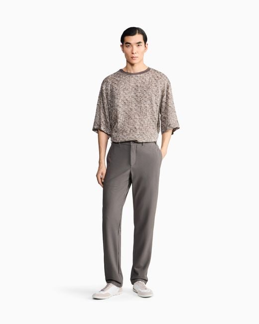 Giorgio Armani Gray Flat Front Trousers for men