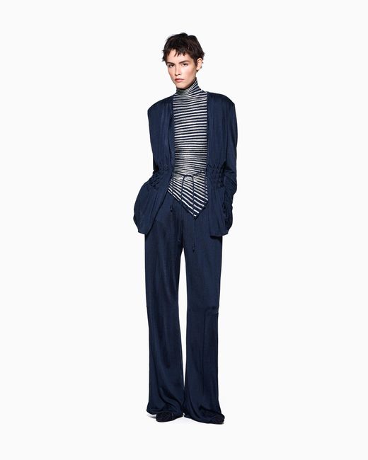 Giorgio Armani Blue Trouser Wide-Leg