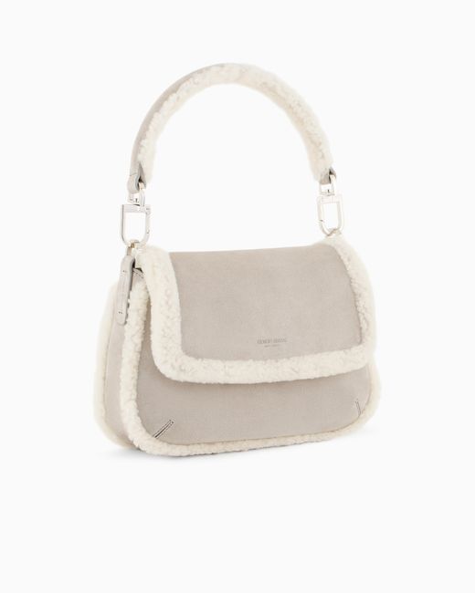 Giorgio Armani White Neve Small La Prima Soft Handbag