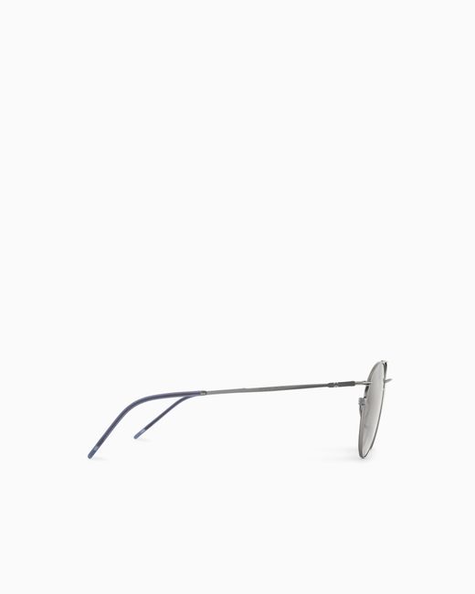 Giorgio Armani Gray Round Sunglasses for men