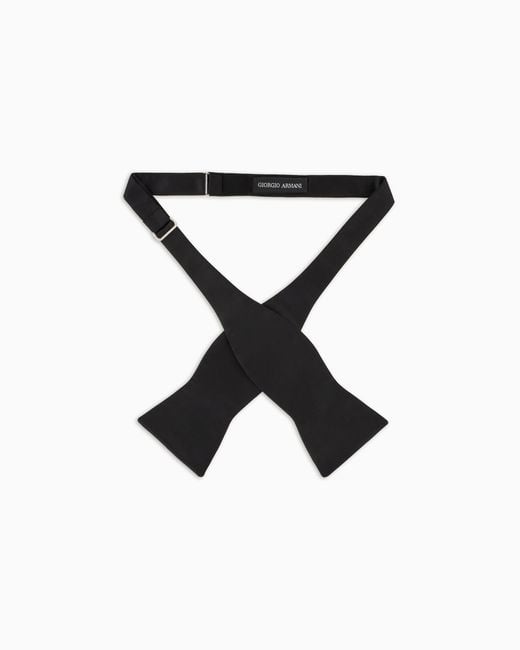 Giorgio Armani Black Silk Self-Tie Bow Tie for men
