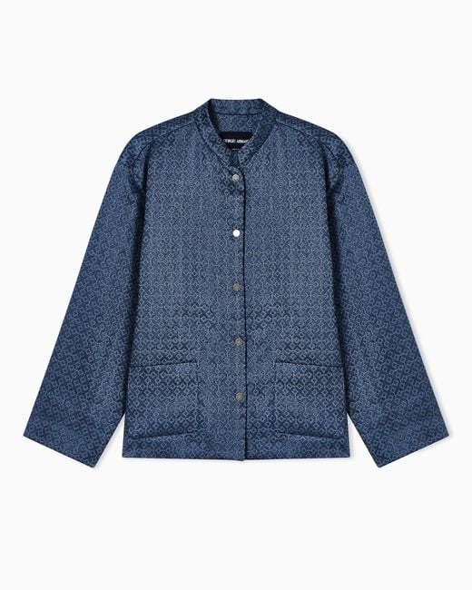 Giorgio Armani Blue Shirt Jacket