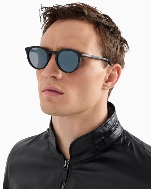 Occhiali Da Sole Uomo Forma Phantos di Giorgio Armani in Black da Uomo