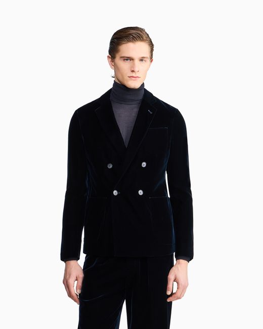Giorgio Armani Black Double-Breasted Jacket for men