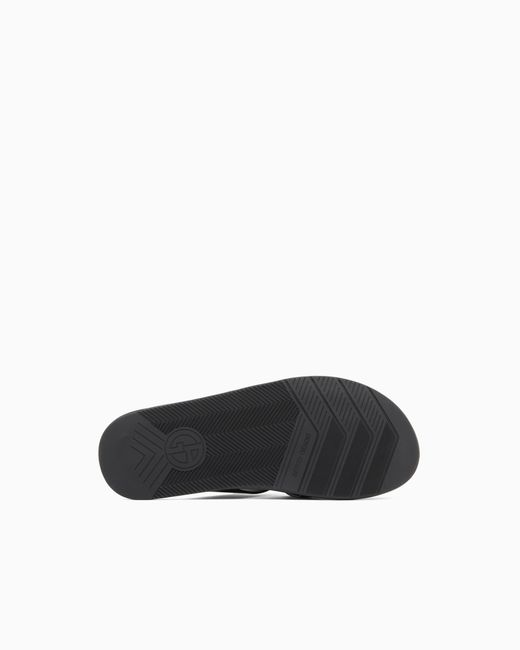 Giorgio Armani White Cross-Over Napped Calfskin Sandals for men