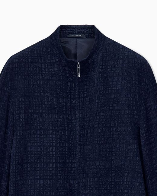 Giorgio Armani Blue Sport Jacket Froissè Stretch Velvet for men