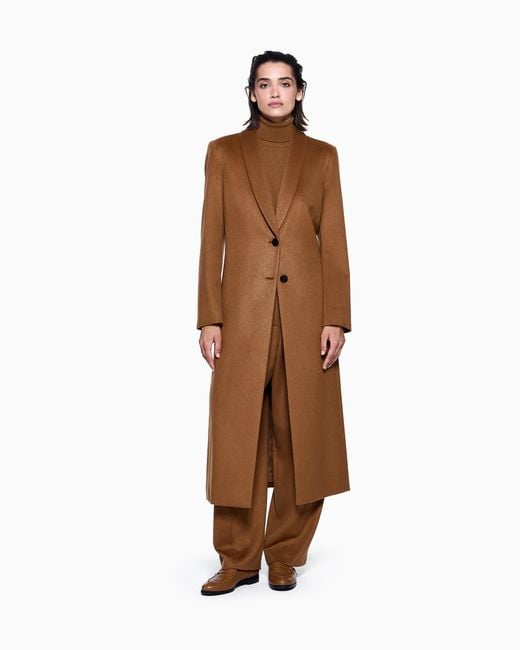 Giorgio Armani Brown Vicuña Wool Mock-Neck Jumper