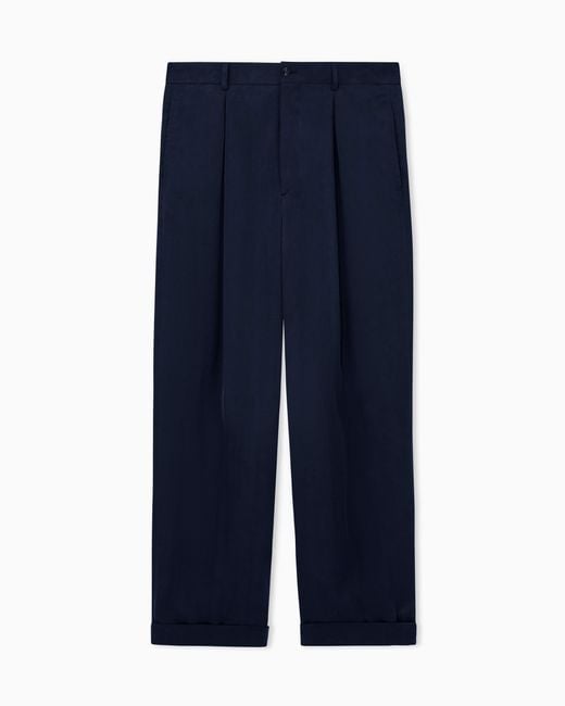 Giorgio Armani Blue Trousers Oversized Fit for men