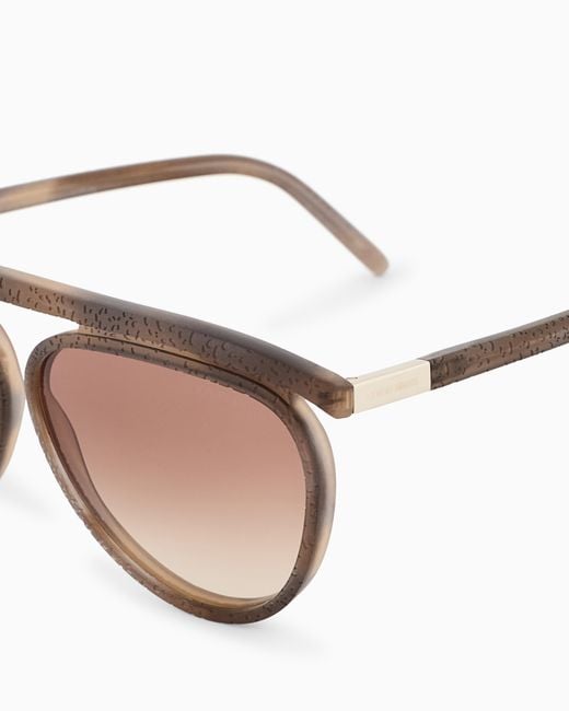 Giorgio Armani Brown Aviator Sunglasses