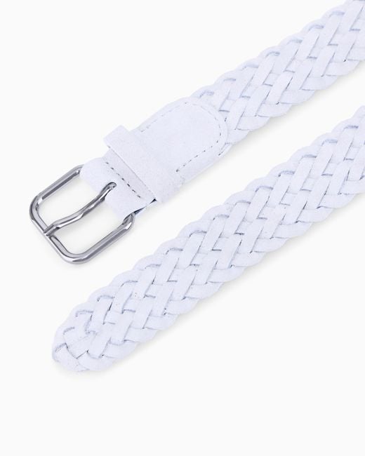 Giorgio Armani White Tongue Belt for men