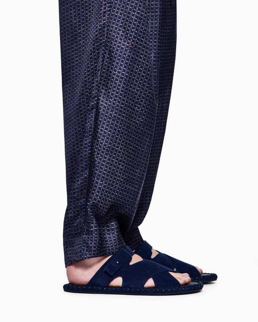 Giorgio Armani Blue Suede Sandals for men