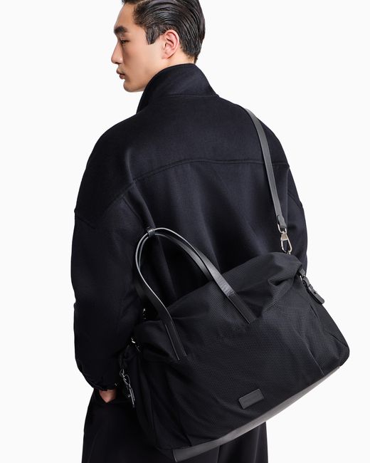 Giorgio Armani Black Holdall Weekender for men
