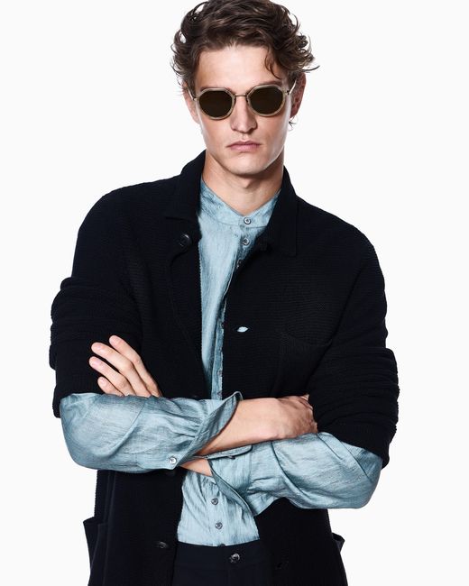 Giorgio Armani Blue Single-Breasted Jacket for men