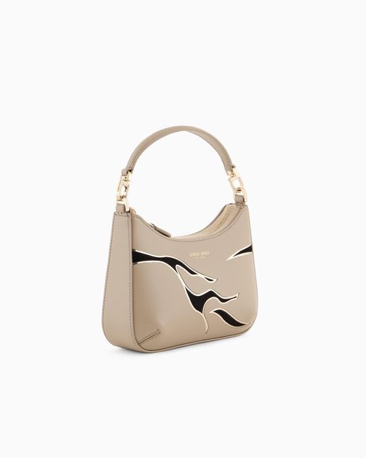 Sac À Main Mini La Prima En Cuir Avec Motif Animalier Giorgio Armani en coloris White